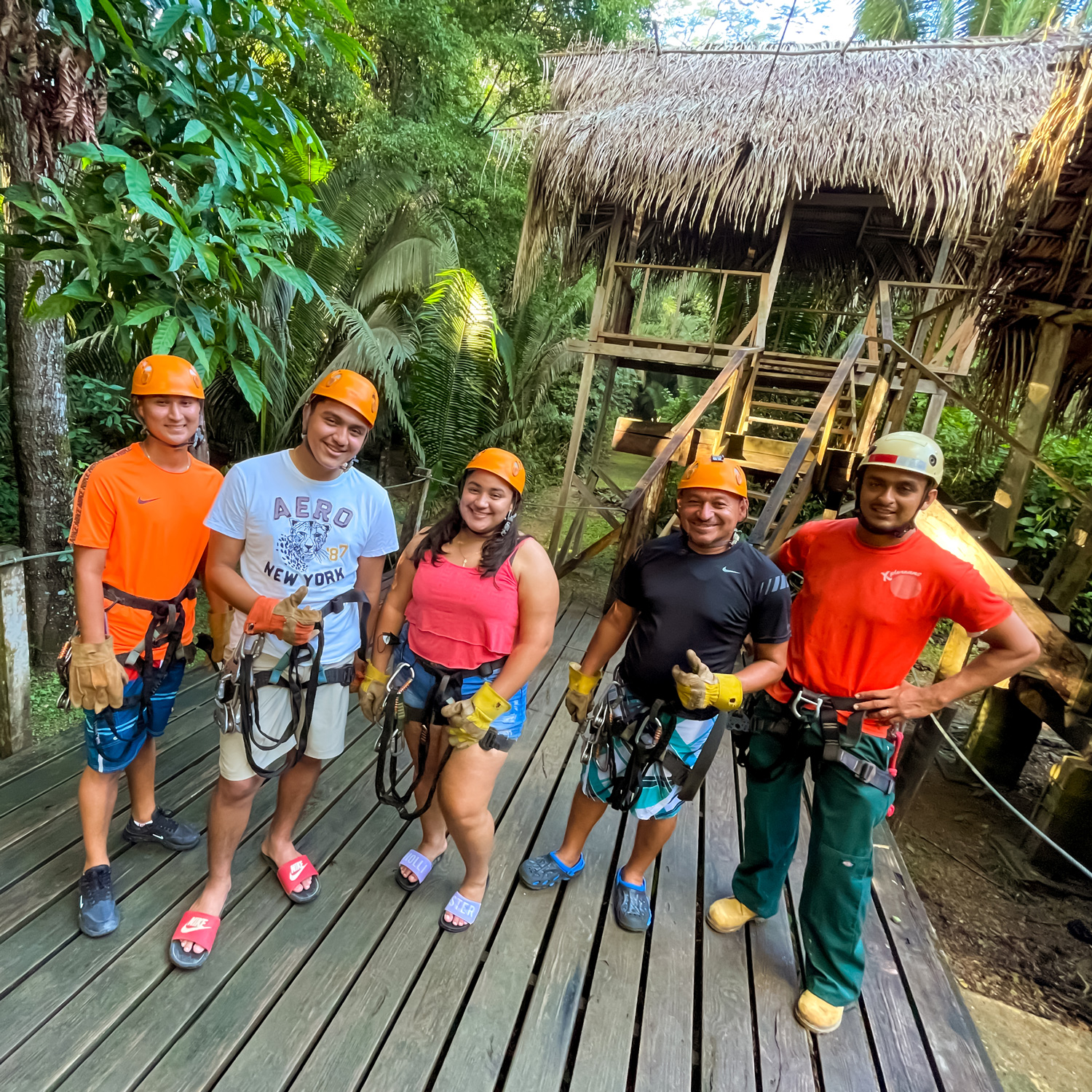 Guests ready to zip line