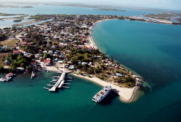 Aerial view of the Placencia peninsula